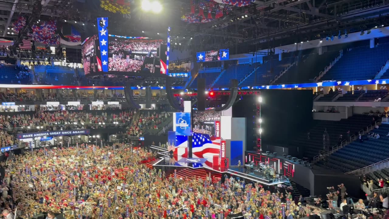 RNC convention-day 2. Trump arrives at RNC convention.