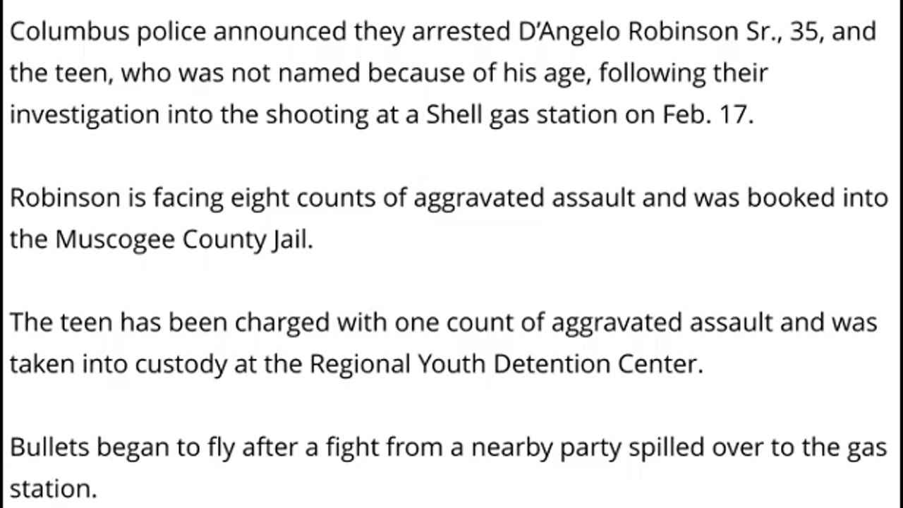 35 Year Old Man And 15 Year Old Boy Arrested For Shooting 9 Kids At Georgia Gas Station