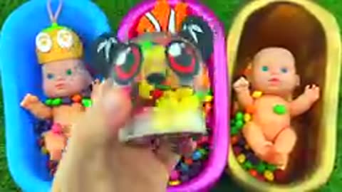 Vary Satisfying Video | 3 Rainbow Bathtubs Full of Skittles Candy Mixing Slime Cutting ASMR