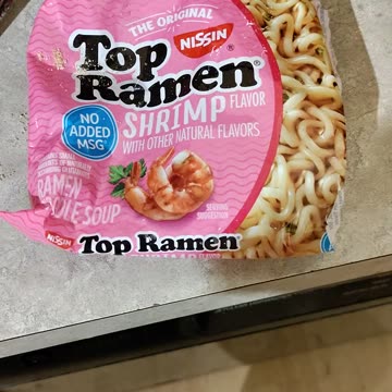 Eating Nissin Top Ramen Shrimp Flavor, Dbn, MI, 9/22/23