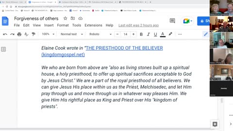 Zoom Prayer and Share Meeting - Sept.7/2022