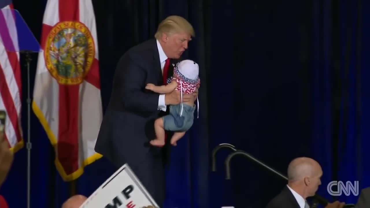 Donald bring baby on stage during really. donald say i hate baby 2022