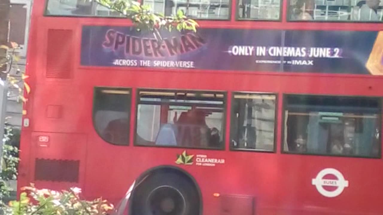 Spiderman Movie on a London Bus.