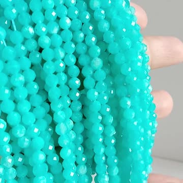 4mm faceted Amazonite blue gemstone High Quality Loose Beads Making Necklace Jewelry 20231005-05-08