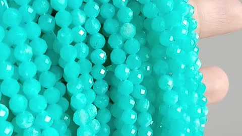 4mm faceted Amazonite blue gemstone High Quality Loose Beads Making Necklace Jewelry 20231005-05-08