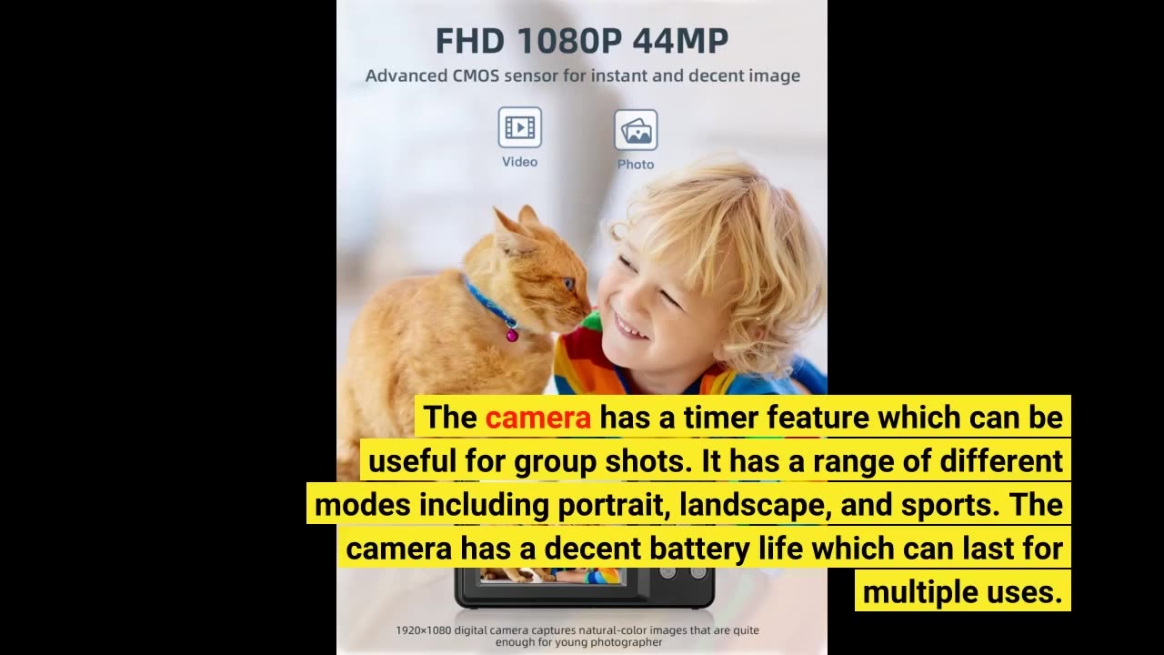 Digital Camera, FHD 1080P Digital Camera for Kids, 44MP Vlogging Camera