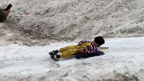 ice sliding in Naran Pakistan