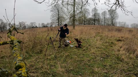 Packing away the Tripods for filming at an ironage settlement. Speedlapse