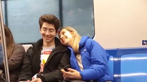 See the girls' reaction when they saw the biggest hidden camera penis