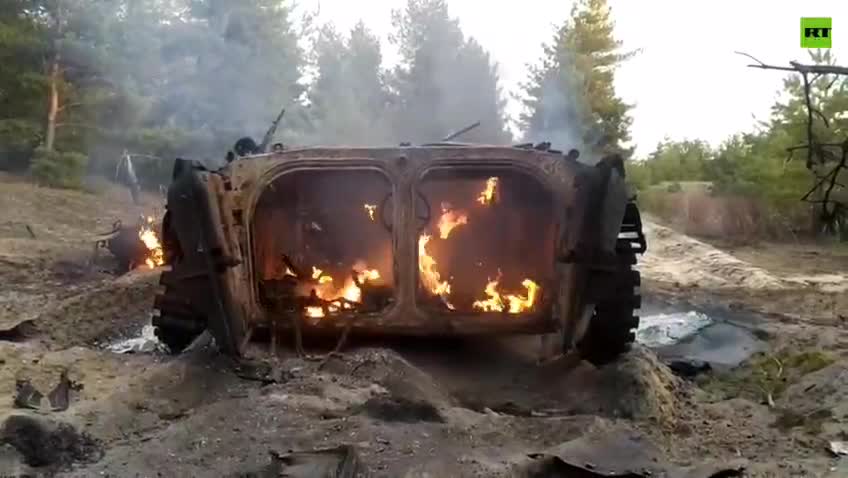 The FSB has published footage of reportedly destroyed APU infantry fighting vehicles that invaded