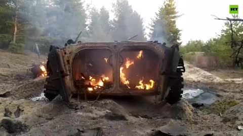 The FSB has published footage of reportedly destroyed APU infantry fighting vehicles that invaded