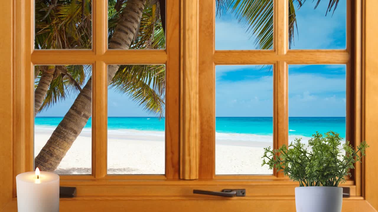 Relaxing Window #3 - BEACH WAVES SOUND SCAPE | Nature Sounds | Relaxing Sounds