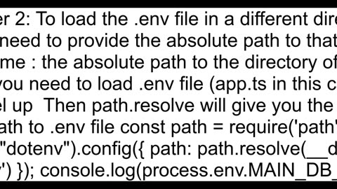 Dotenv not loading env variables with correct path