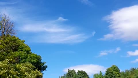 Chemtrailing - Small chemtrail next to one that has expanded.