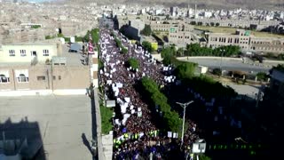 Houthi supporters protest U.S. backing of Saudi coalition