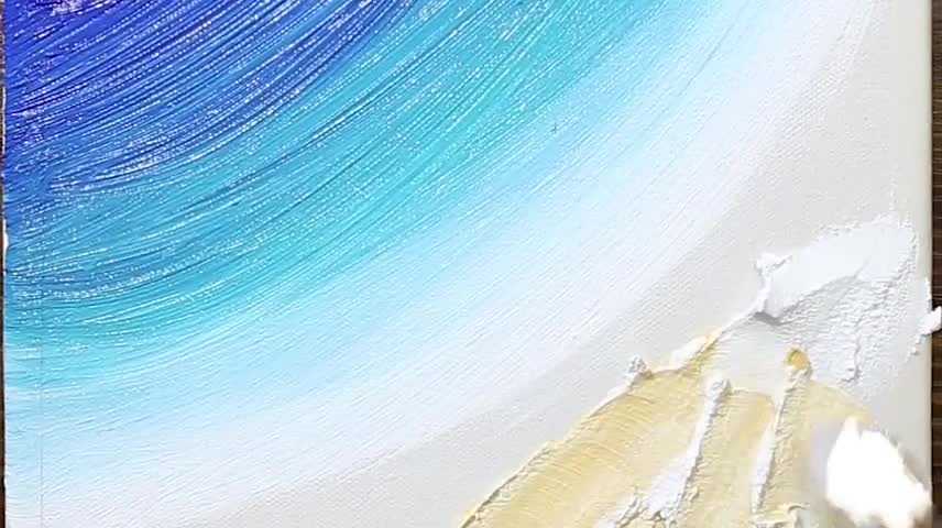 The Color Matching Process Of Beach Painting