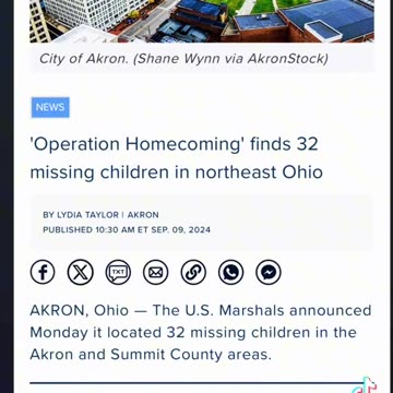 "Operation Homecoming" finds 32 missing children in Ohio