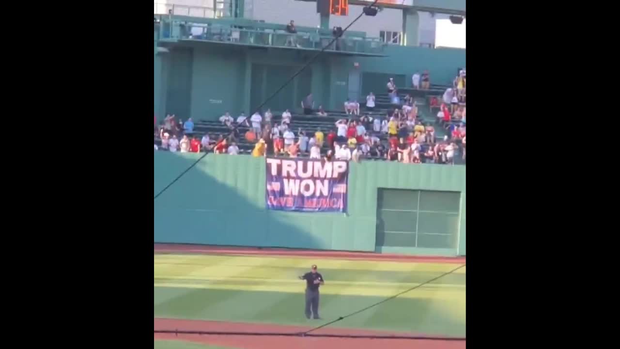 Fans Unfurl Giant "Trump Won" Banner At Fenway Park