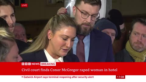 Woman who accused Conor McGregor of rape wins civil case in Ireland | BBC News