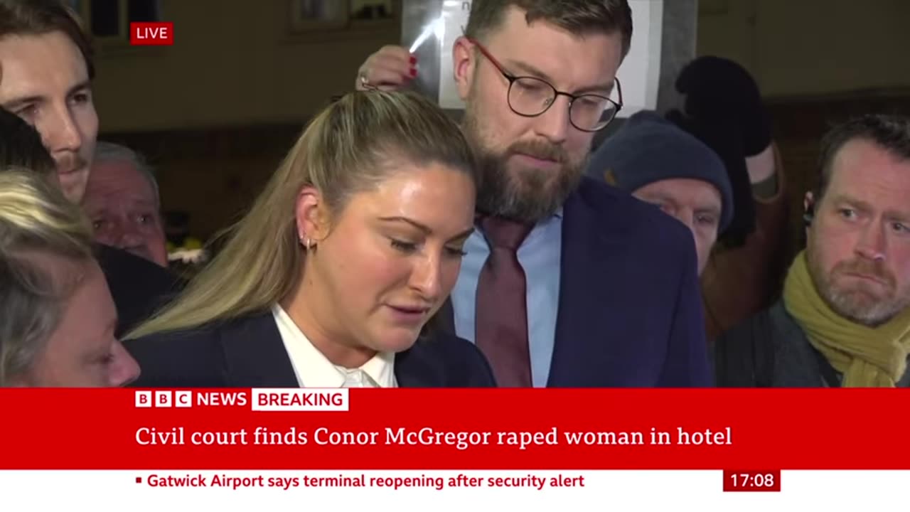 Woman who accused Conor McGregor of rape wins civil case in Ireland | BBC News