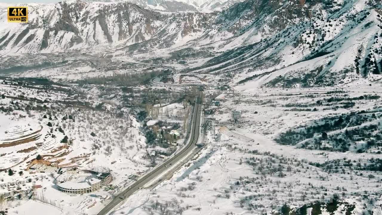 White Snow Fall in Uzbekistan