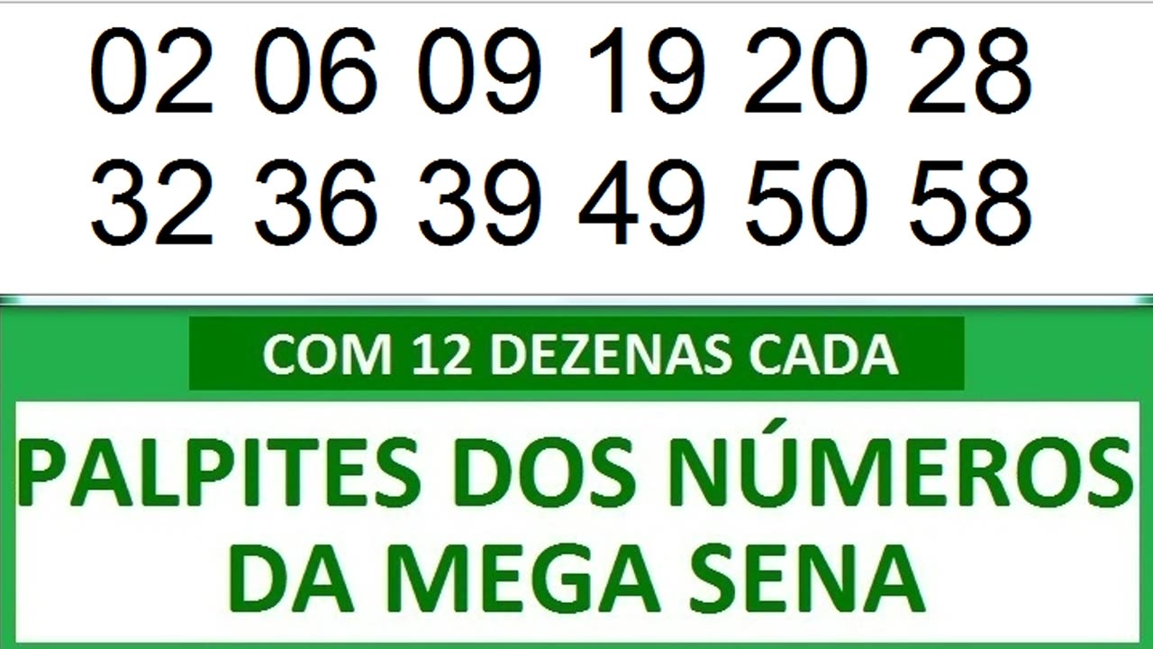 #PALPITES DOS NÚMEROS DA MEGA SENA COM 12 DEZENAS 4a 4b 4c 4d 4e 4f 4g 4h 4i 4j 4k 4l