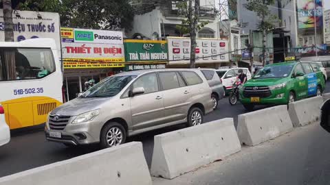 Traffic jam at 7am on 3/9 in vietnam