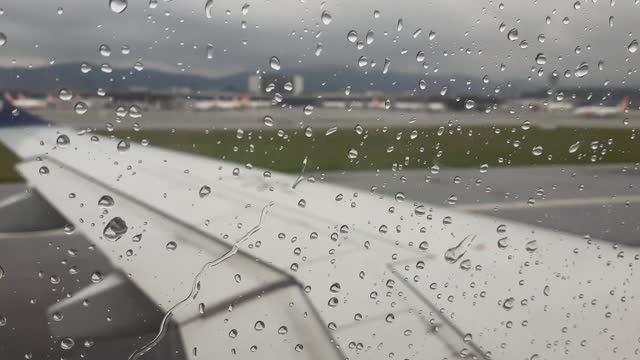 Takeoff with rain