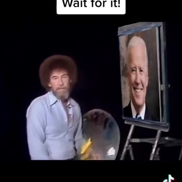 Bob Ross correcting the 2020 election portrait