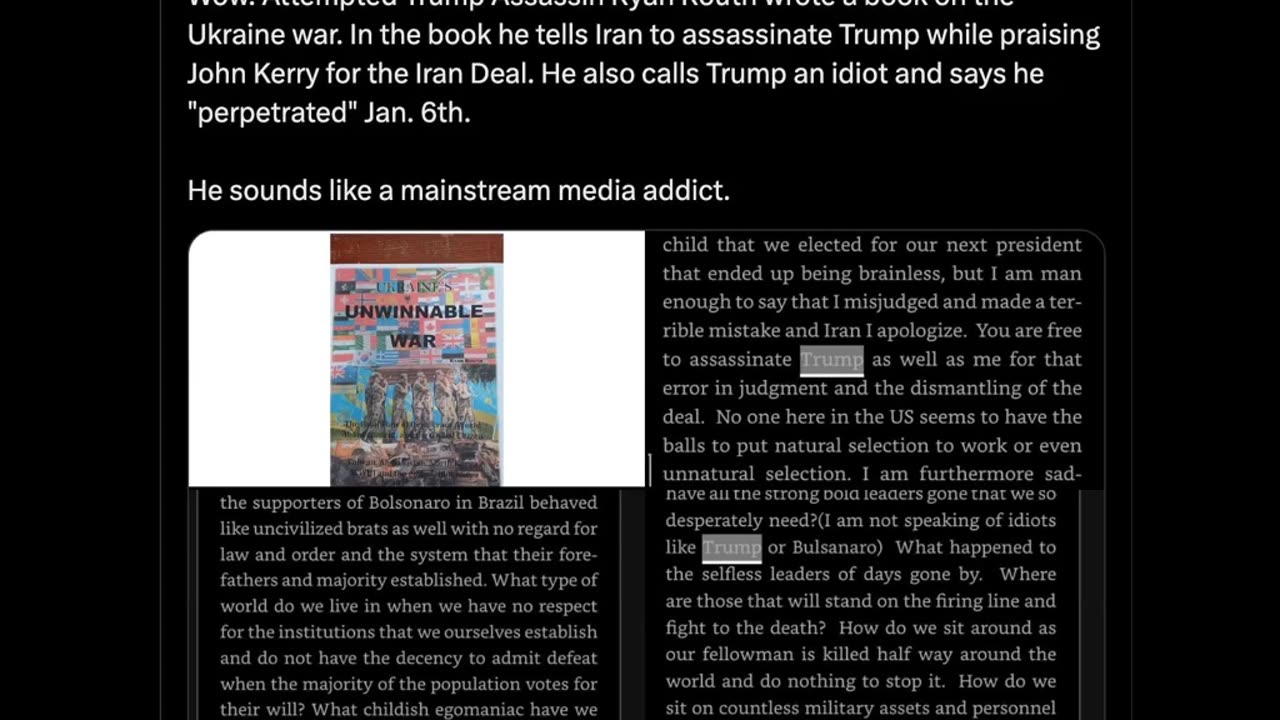 Wow. Attempted Trump Assassin Ryan Routh wrote a book on the Ukraine war.