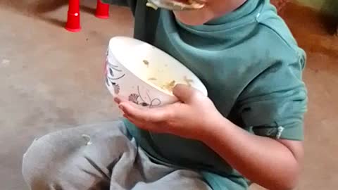 Kids eating