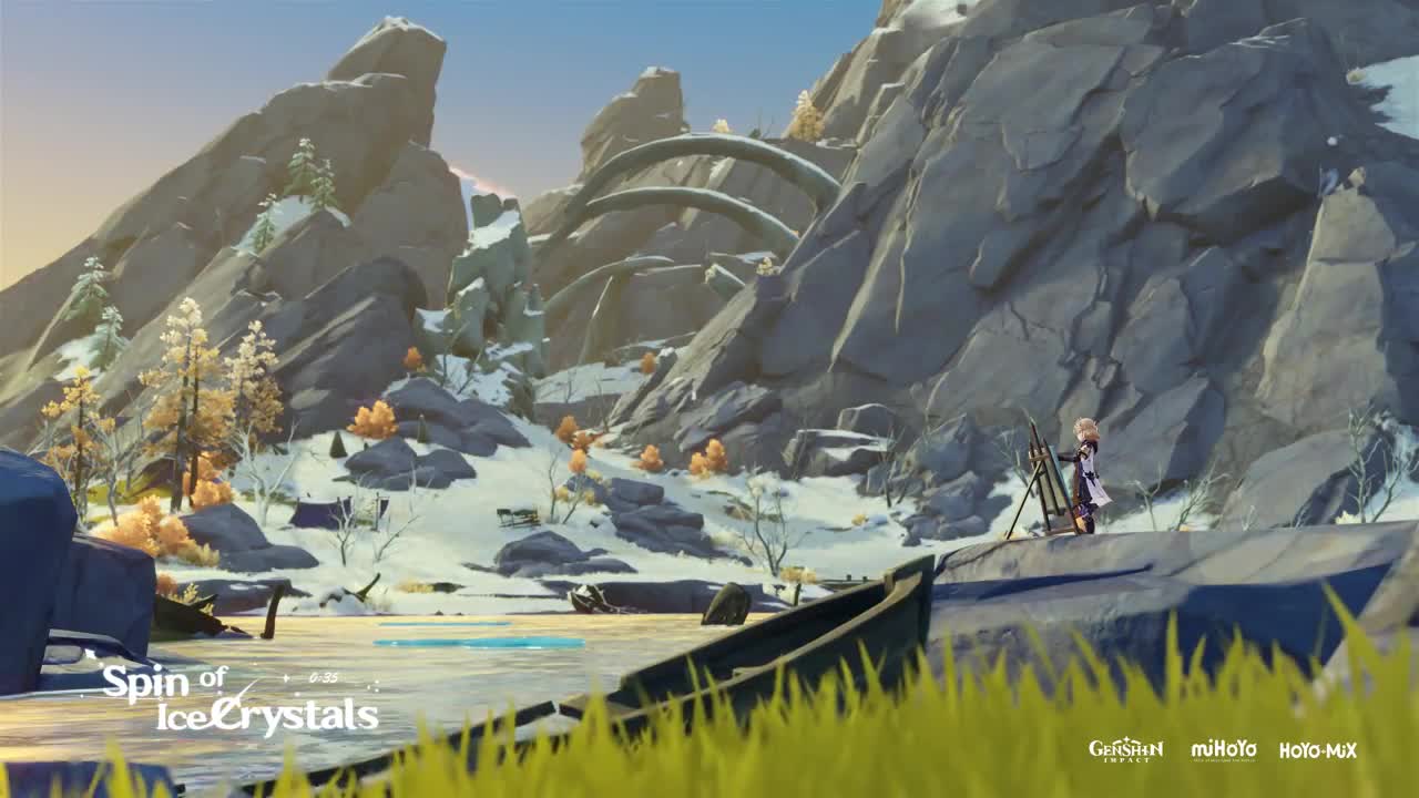Genshin Impact EP - A Canvas of Soft Snow on Icy Peaks
