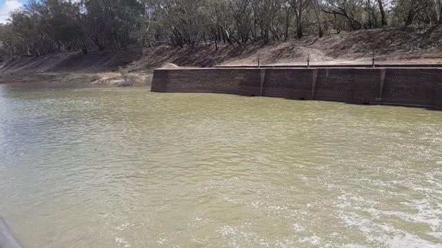 Darling River Flows over Bourke Weir