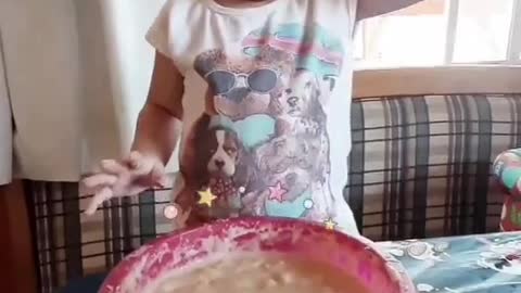 Baby making cake