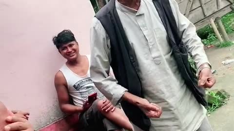 Nepali grandpa scold his grandson very angryly using hard language🤣🤣🤣🤣🤣