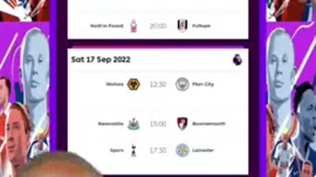 Premier League Matchweek 8 Fixtures #ADash