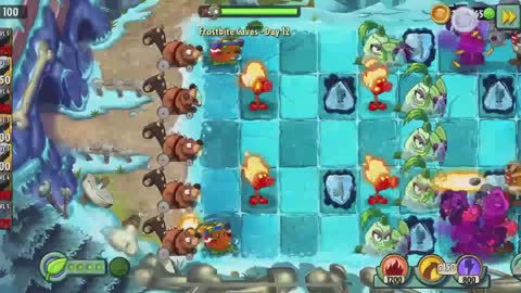Plants vs Zombies 2 Frostbite Caves - Day 12