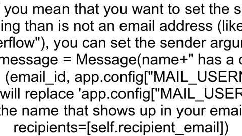 How to set sender email Id while using Flask Mail