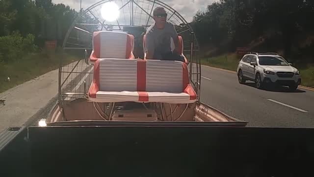 Airboat Tows Truck to Gas Station