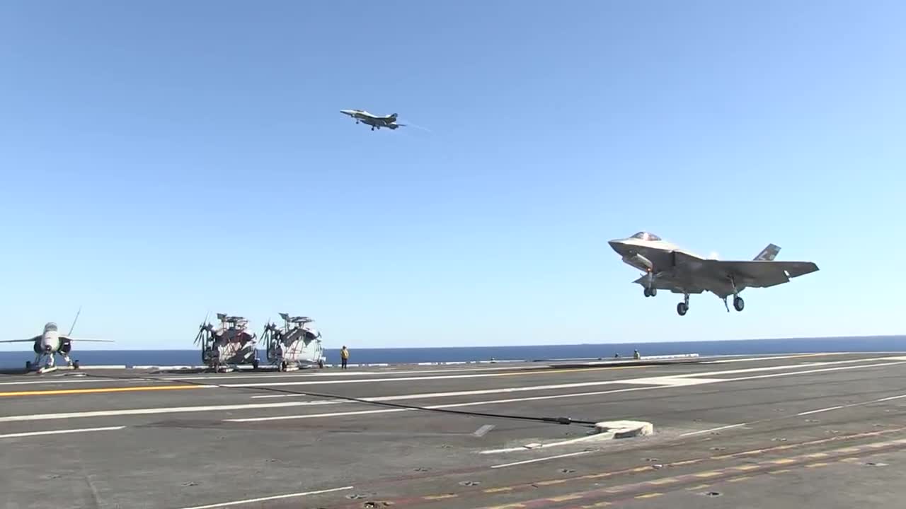 F-35C - Completes First Arrested Landing aboard Aircraft Carrier