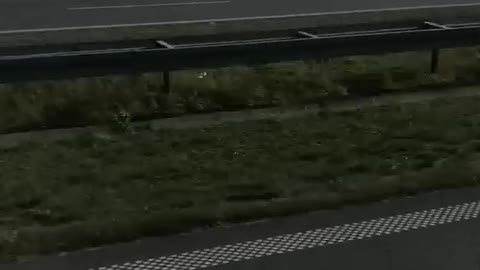 Road from Poland to Germany footage
