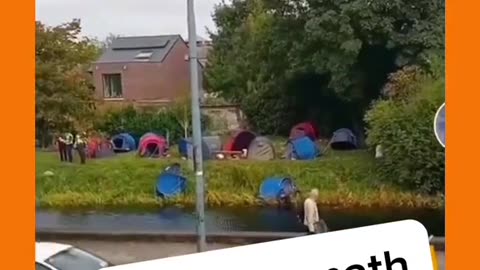 Irish patriots removed a immigrant camp next to school, but the police helped set it back up again!