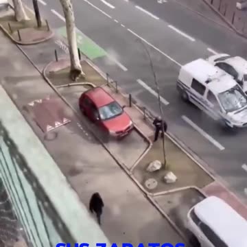 Francia | Tolosa | Una mujer arroja un tacón alto y rompe la ventanilla