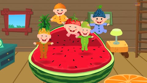 Five little babies Nursery Rhymes with watermelon🍉