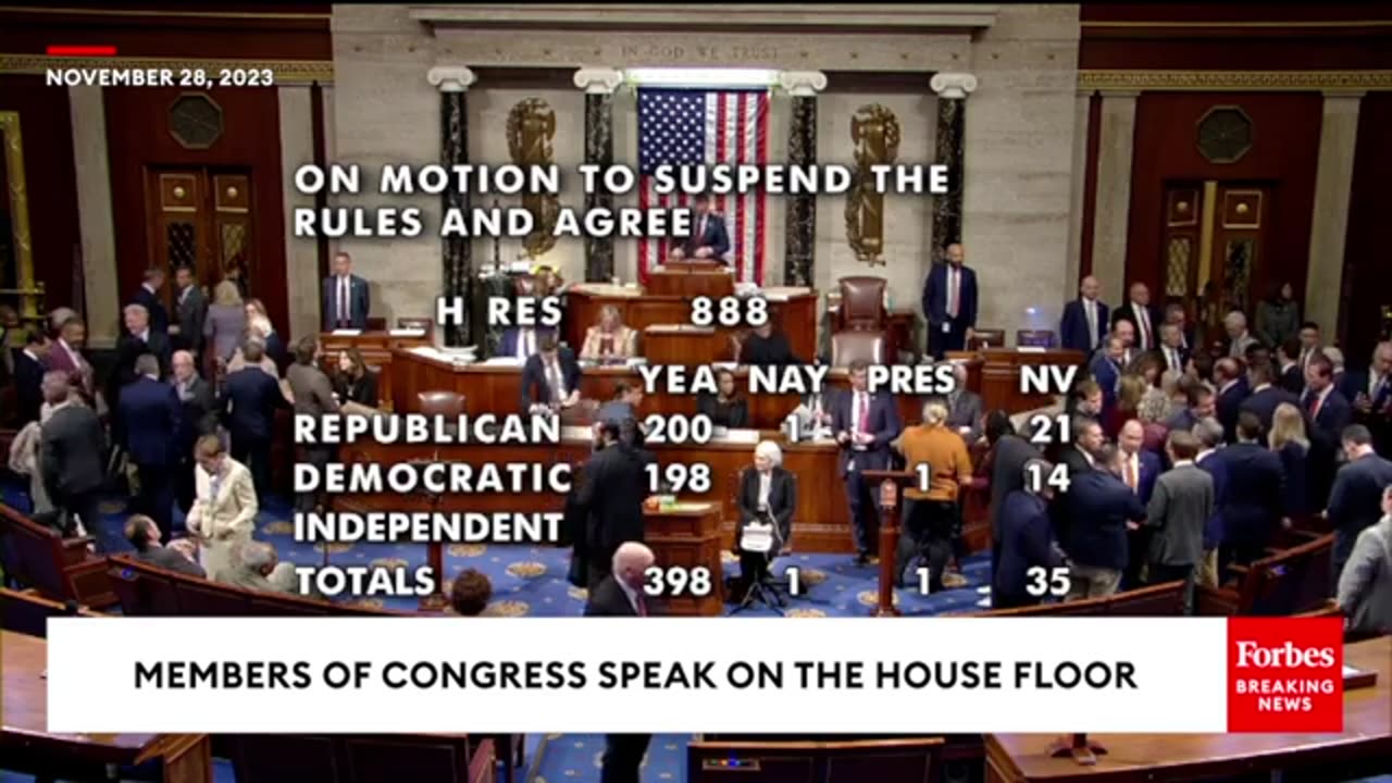 Massie Votes No, Tlaib Present On Near-Unanimous Resolution Reaffirming Israel's Right To Exist.