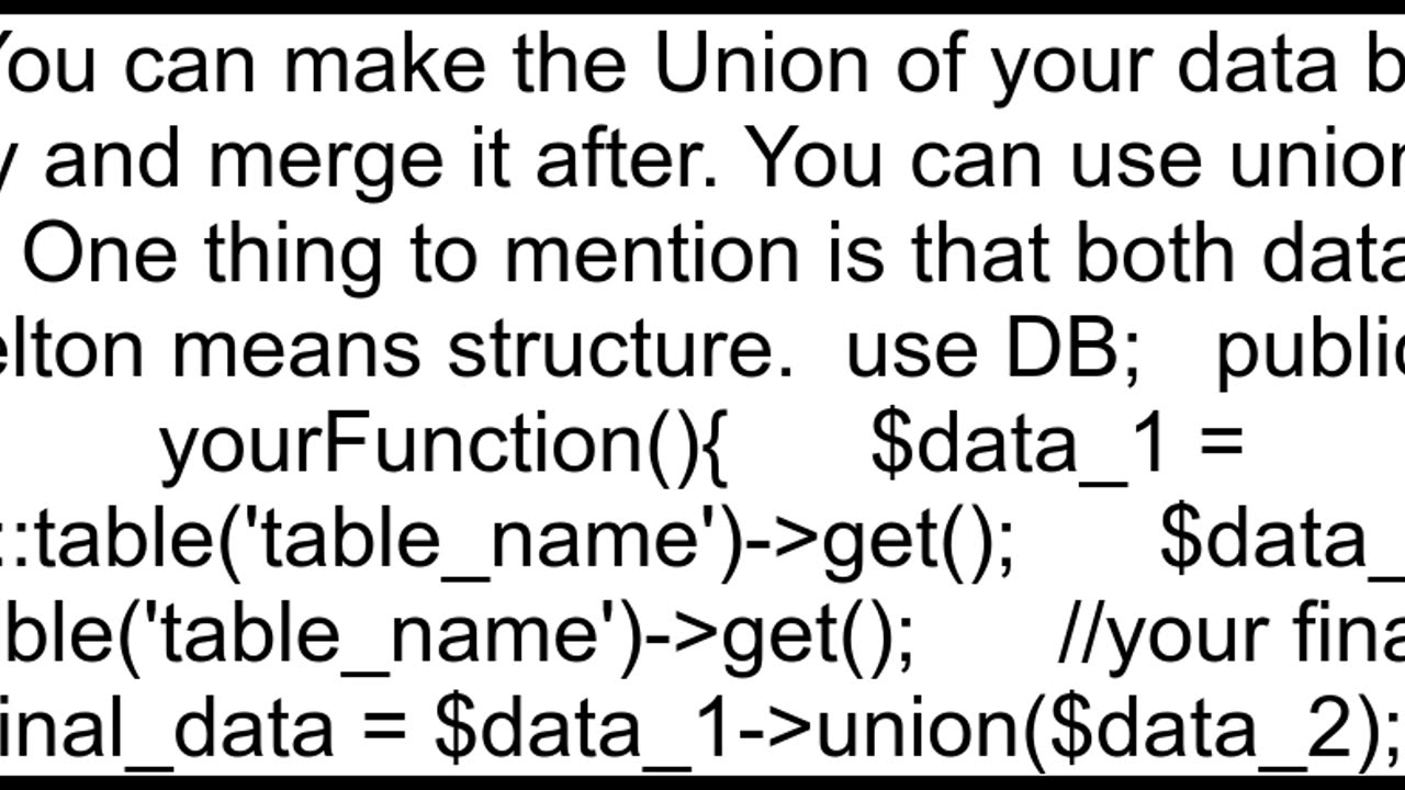laravel eloquent union join 2 columns in the same table