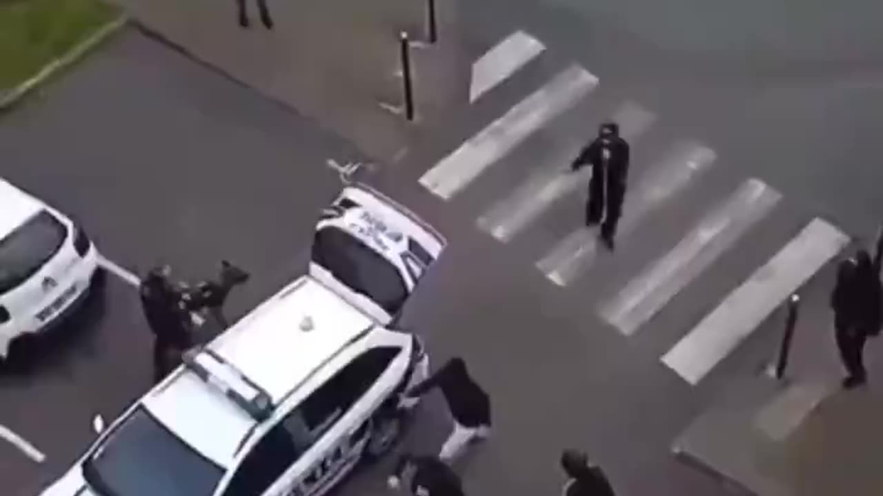 Illegal immigrants storm French police because they arrested a criminal. We need mass deportations.