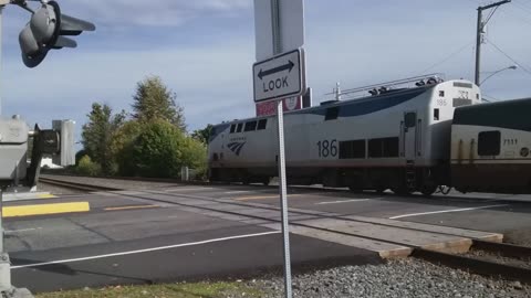 Amtrak Cascades Northbound #1 in Kent, WA on 10/13/2023