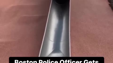 Cop couldn’t handle a kids slide 😭