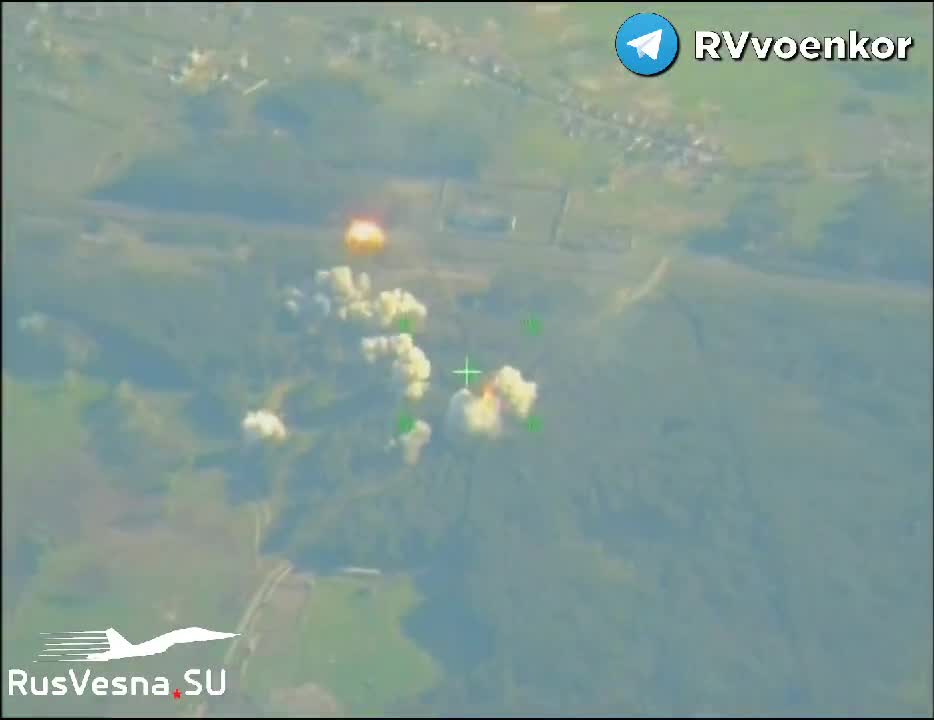 Russian TOS-1A strike Yampil, near electric substation